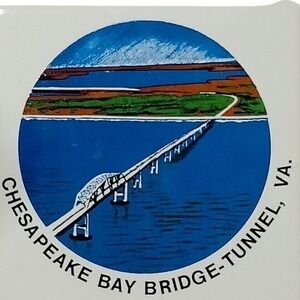 Chesapeake Bay Bridge Tunnel Virginia Souvenir Decorative Tile Wall Hanging‎
